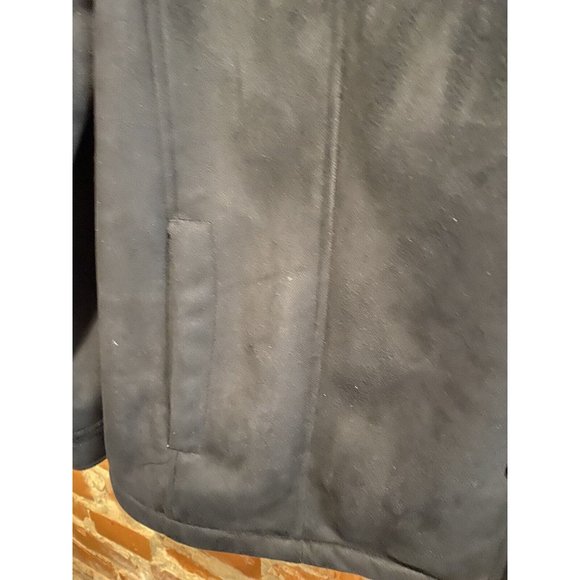 Men’s Claiborne Black Suede Look.  Polyester Jacket Size XL  Pre.owned - Picture 7 of 7